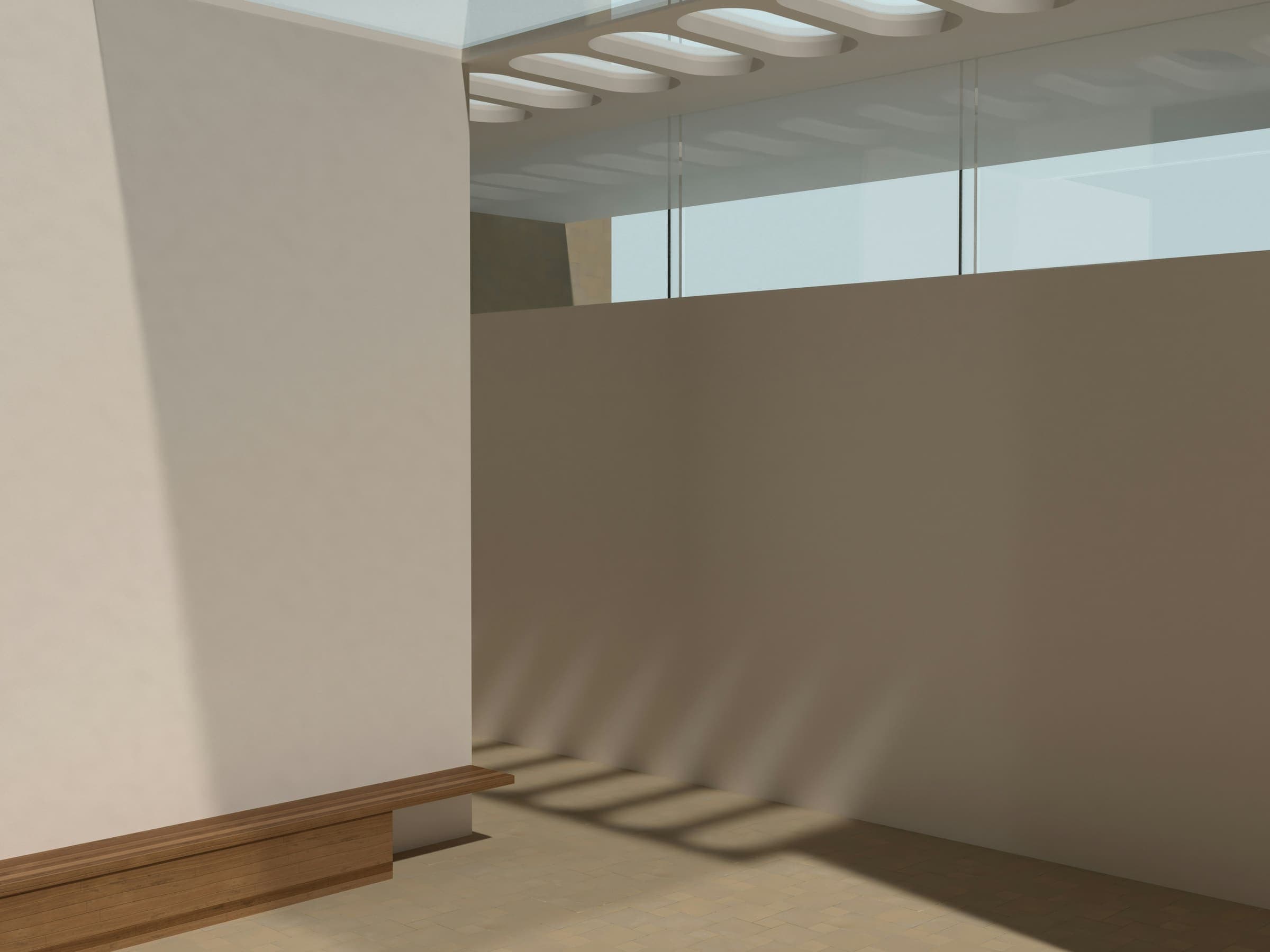 A dim, material interior