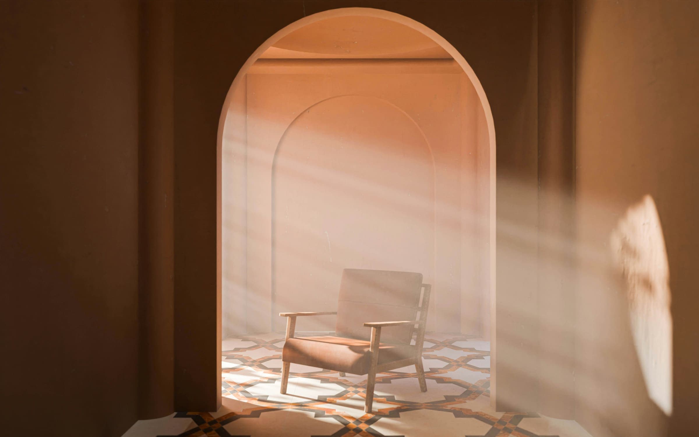 A quiet room with a chair by a window